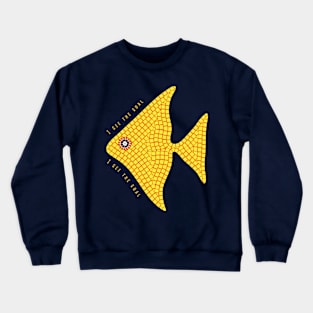 Yellow mosaic angelfish fish Crewneck Sweatshirt